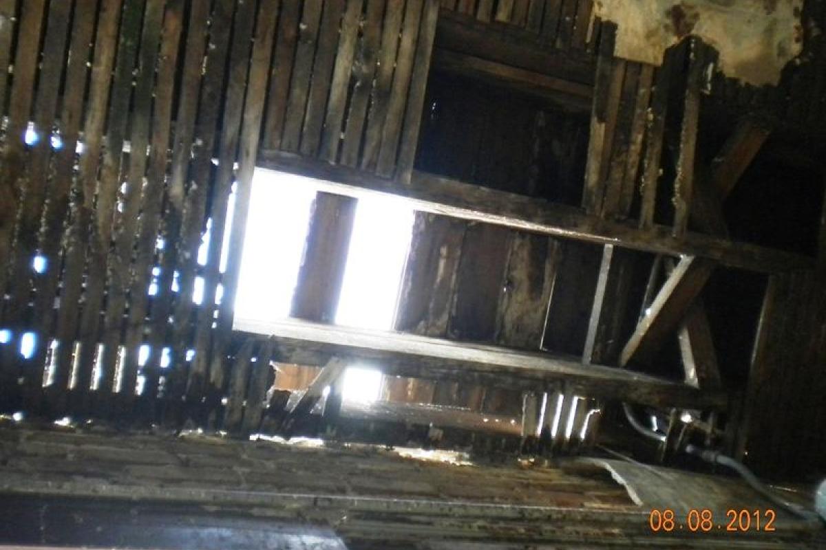 looking through the roof - IOOF third floor – Aug. 8, 2012