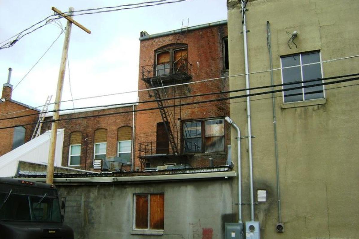 rear of building at project start